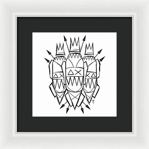 Three Kings - Black and White - Framed Print