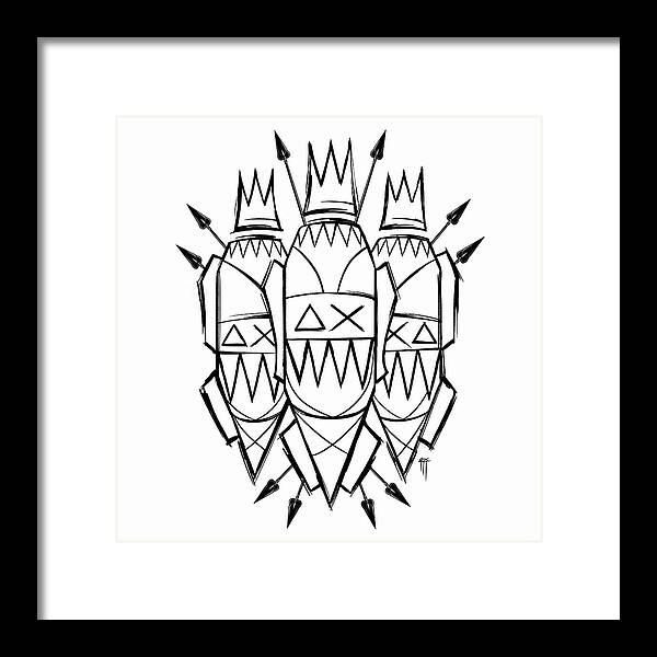 Three Kings - Black and White - Framed Print