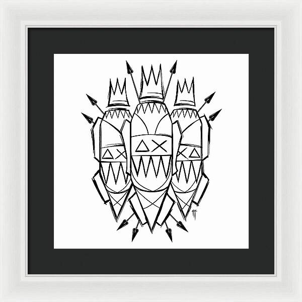 Three Kings - Black and White - Framed Print