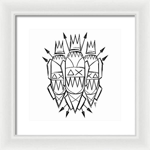 Three Kings - Black and White - Framed Print
