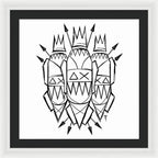 Three Kings - Black and White - Framed Print