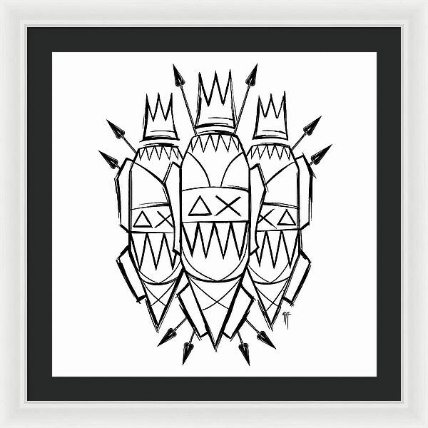 Three Kings - Black and White - Framed Print