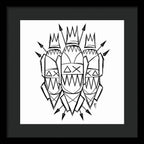 Three Kings - Black and White - Framed Print