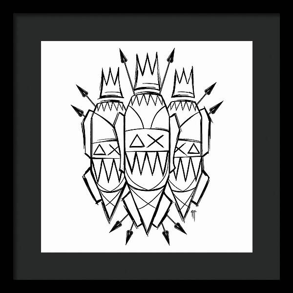 Three Kings - Black and White - Framed Print