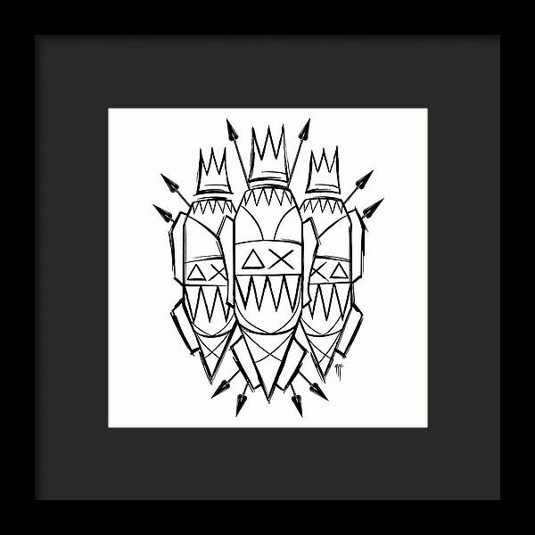 Three Kings - Black and White - Framed Print