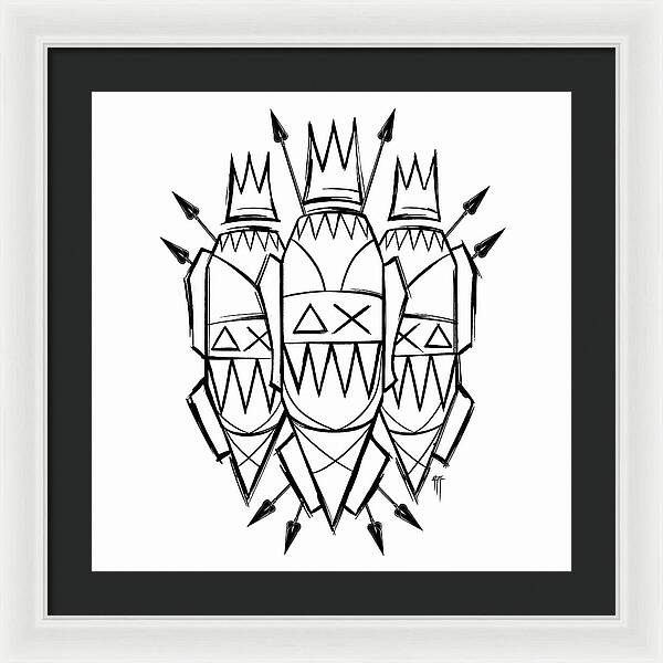 Three Kings - Black and White - Framed Print