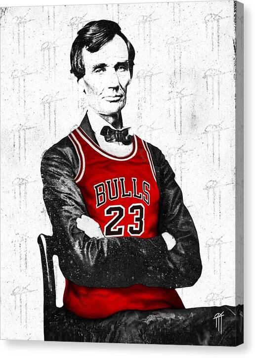 Abe Lincoln in a Michael Jordan Jersey - Canvas Print