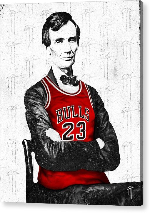 Abe Lincoln in a Michael Jordan Jersey - Acrylic Print