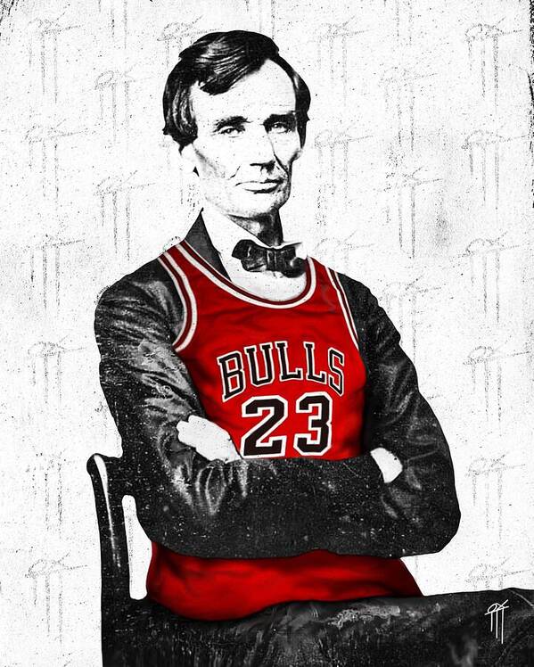 Abe Lincoln in a Michael Jordan Jersey - Art Print