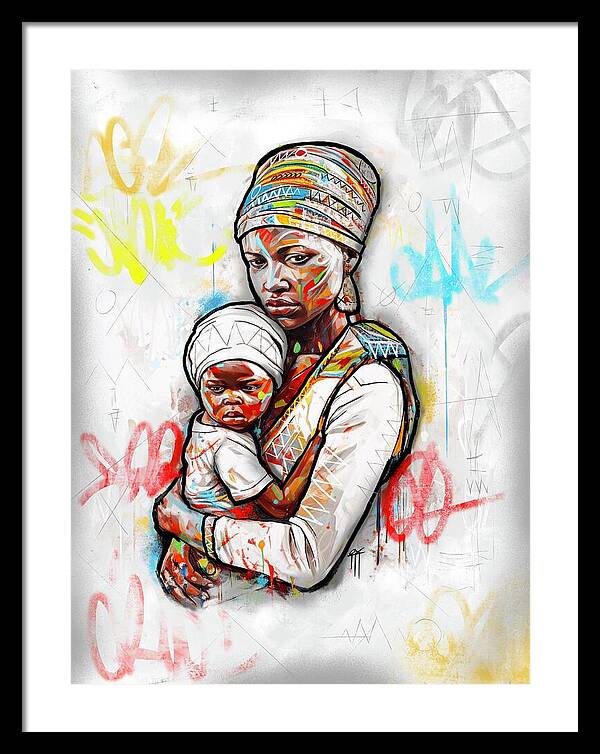 Mother And Child 01 - Framed Print