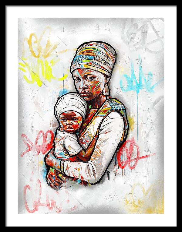 Mother And Child 01 - Framed Print