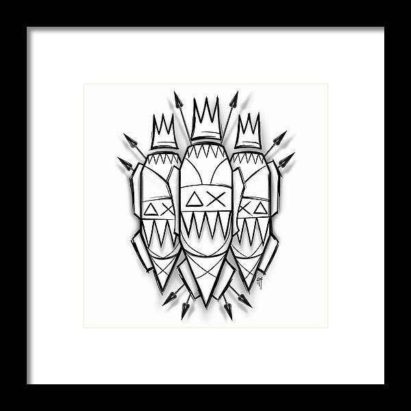 Three Kings - Black and White - Framed Print