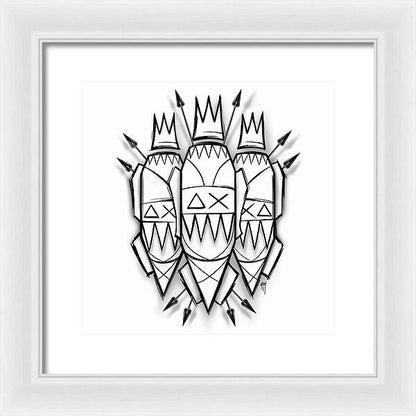 Three Kings - Black and White - Framed Print