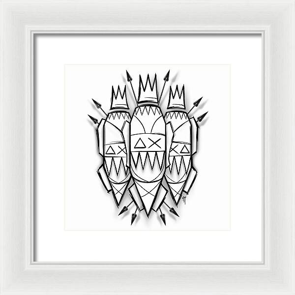 Three Kings - Black and White - Framed Print