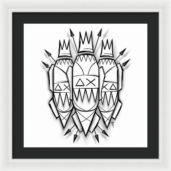 Three Kings - Black and White - Framed Print