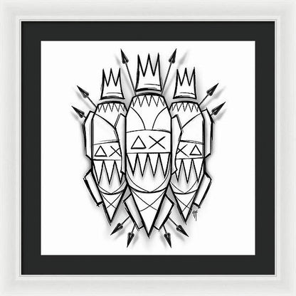 Three Kings - Black and White - Framed Print