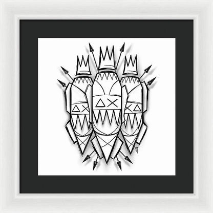 Three Kings - Black and White - Framed Print