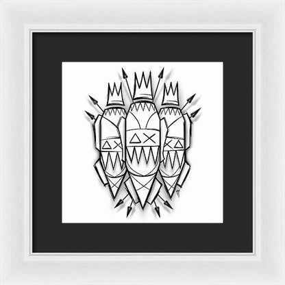 Three Kings - Black and White - Framed Print