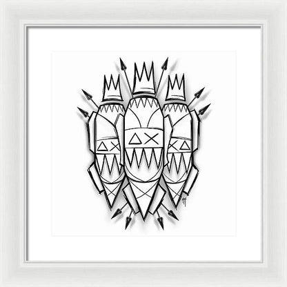 Three Kings - Black and White - Framed Print