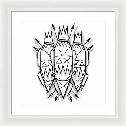 Three Kings - Black and White - Framed Print