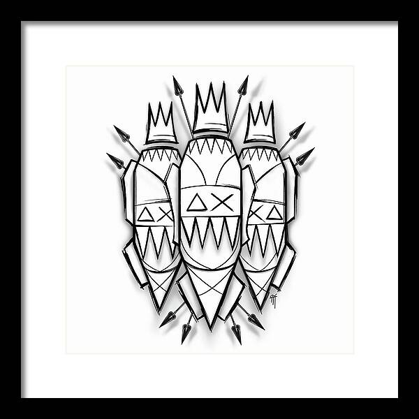 Three Kings - Black and White - Framed Print