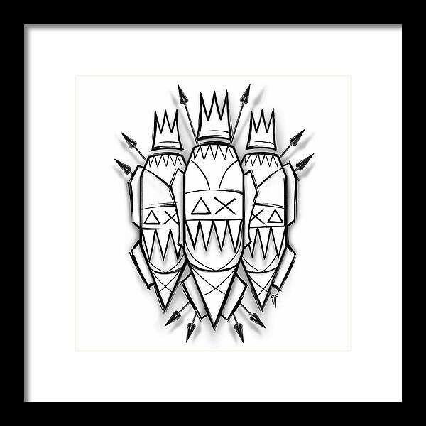 Three Kings - Black and White - Framed Print