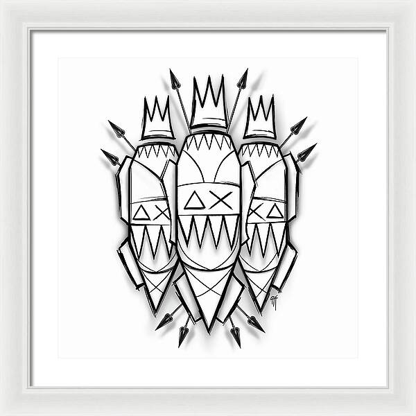 Three Kings - Black and White - Framed Print