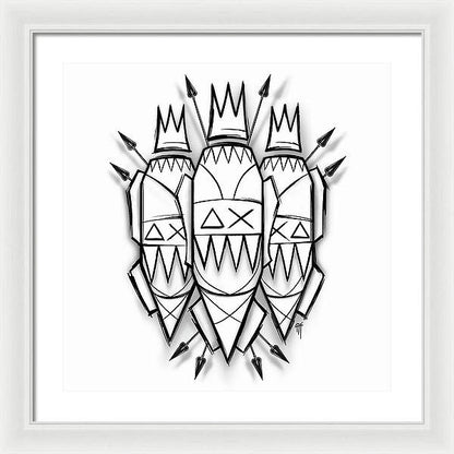 Three Kings - Black and White - Framed Print