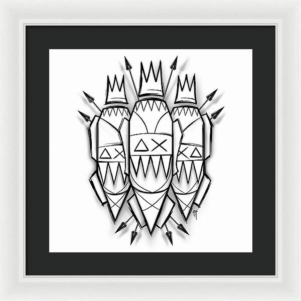 Three Kings - Black and White - Framed Print